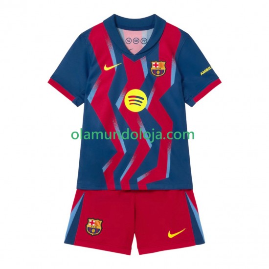 Camisola FC Barcelona Criança Equipamento Quarto 2025-2026 Manga Curta